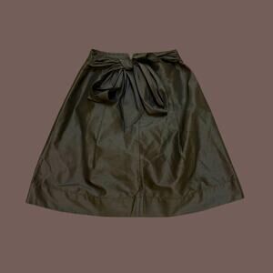 Vintage Trina Turk Women’s Black 100% Silk A-Line Bow Skirt Size M